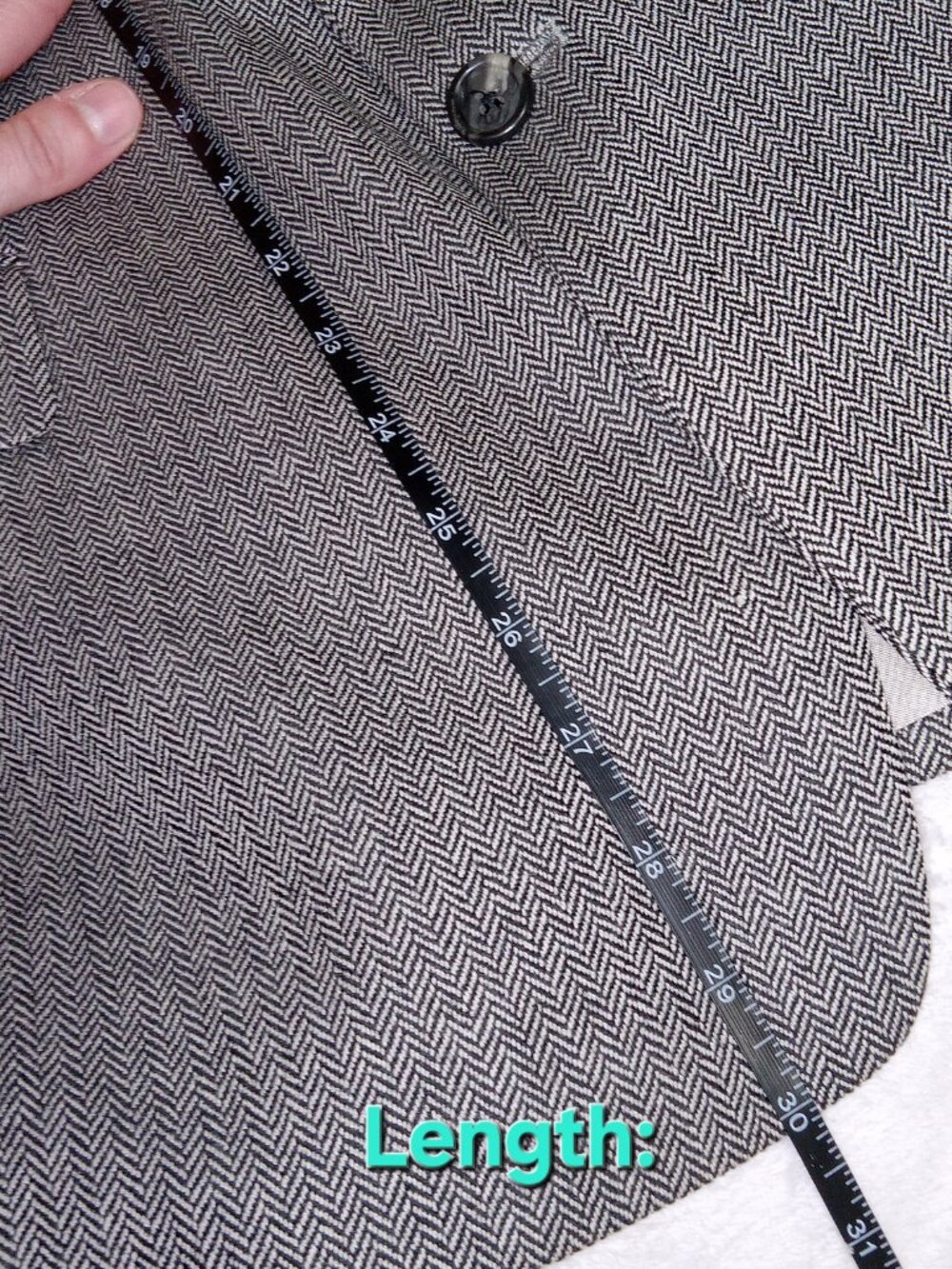 Hart Schaffner Marx Blazer 42S Gray Herringbone Wool USA Union Made Vintage - Picture 12 of 15